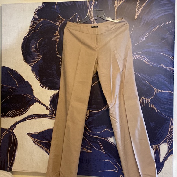 Tall 33.5 Tahari summer linen suit. Beautiful light tan - Picture 5 of 14